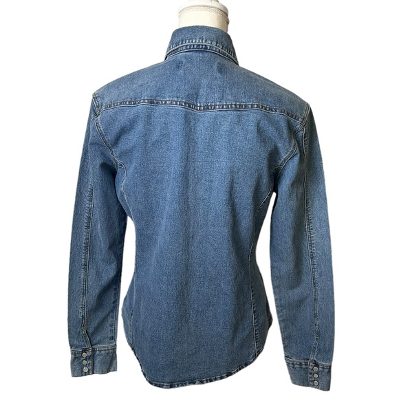 LEVI STRAUSS button down snap button denim jean long sleeve country shirt NWT - Picture 6 of 11